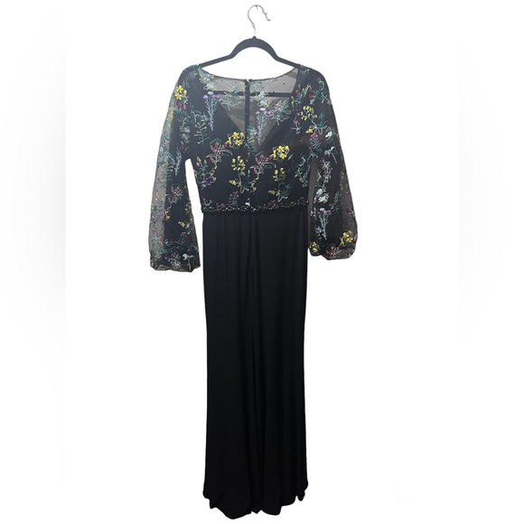 Mac Duggal NEW Embroidered Puff Sleeve Column Gown Size 6 - Picture 9 of 14